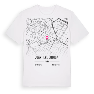 Quartiere Cotogni karta t-shirt – ekologisk bomull t-shirt från Pinshirt