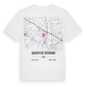 Quartiere Dismano karta t-shirt – ekologisk bomull t-shirt från Pinshirt