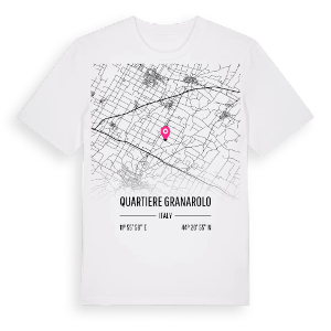 Quartiere Granarolo karta t-shirt – ekologisk bomull t-shirt från Pinshirt