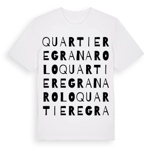 Quartiere Granarolo ordlek t-shirt – ekologisk bomull t-shirt från Pinshirt