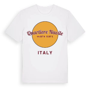 Quartiere Navile cirkel t-shirt – ekologisk bomull t-shirt från Pinshirt
