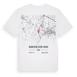 Quartiere Oltre Savio karta t-shirt – ekologisk bomull t-shirt från Pinshirt