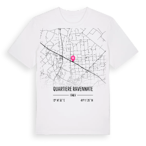Quartiere Ravennate karta t-shirt – ekologisk bomull t-shirt från Pinshirt