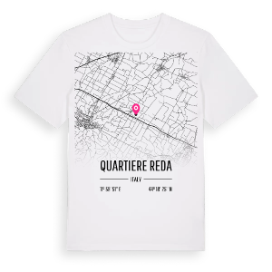 Quartiere Reda karta t-shirt – ekologisk bomull t-shirt från Pinshirt