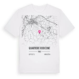 Quartiere Rubicone karta t-shirt – ekologisk bomull t-shirt från Pinshirt