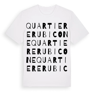 Quartiere Rubicone ordlek t-shirt – ekologisk bomull t-shirt från Pinshirt