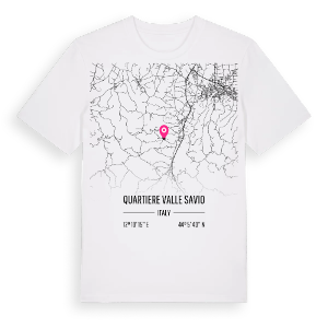 Quartiere Valle Savio karta t-shirt – ekologisk bomull t-shirt från Pinshirt