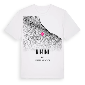 Rimini karta t-shirt – ekologisk bomull t-shirt från Pinshirt