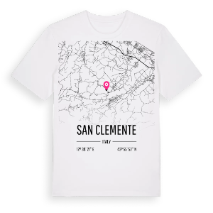 San Clemente karta t-shirt – ekologisk bomull t-shirt från Pinshirt