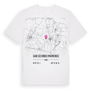 San Secondo Parmense karta t-shirt – ekologisk bomull t-shirt från Pinshirt