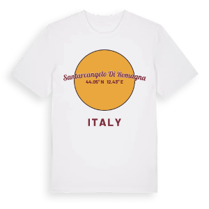 Santarcangelo di Romagna cirkel t-shirt – ekologisk bomull t-shirt från Pinshirt