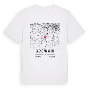 Sasso Marconi karta t-shirt – ekologisk bomull t-shirt från Pinshirt