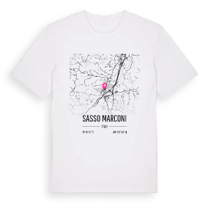 Sasso Marconi karta t-shirt – ekologisk bomull t-shirt från Pinshirt