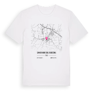 Savignano sul Rubicone karta t-shirt – ekologisk bomull t-shirt från Pinshirt