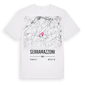 Serramazzoni karta t-shirt – ekologisk bomull t-shirt från Pinshirt