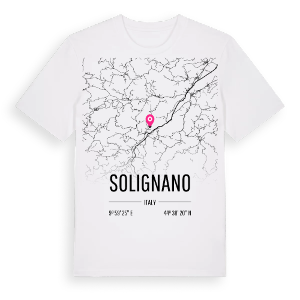 Solignano karta t-shirt – ekologisk bomull t-shirt från Pinshirt