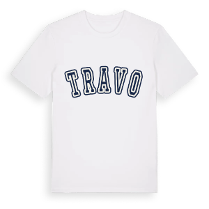 Travo college t-shirt – ekologisk bomull t-shirt från Pinshirt