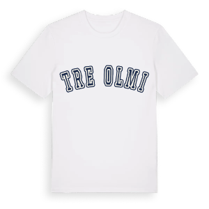 Tre Olmi college t-shirt – ekologisk bomull t-shirt från Pinshirt