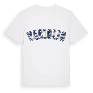 Vaciglio college t-shirt – ekologisk bomull t-shirt från Pinshirt