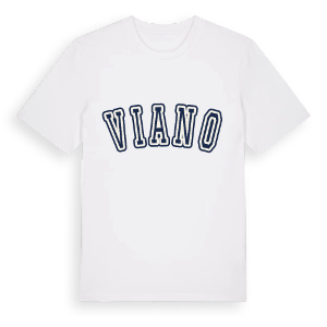 Viano college t-shirt – ekologisk bomull t-shirt från Pinshirt