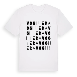 Voghiera ordlek t-shirt – ekologisk bomull t-shirt från Pinshirt