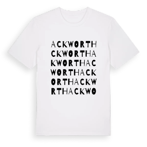 Ackworth ordlek t-shirt – ekologisk bomull t-shirt från Pinshirt