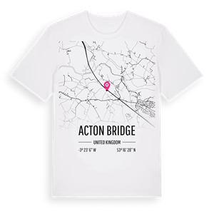Acton Bridge karta t-shirt – ekologisk bomull t-shirt från Pinshirt