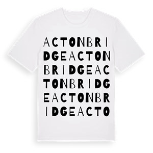 Acton Bridge ordlek t-shirt – ekologisk bomull t-shirt från Pinshirt