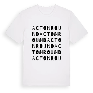 Acton Round ordlek t-shirt – ekologisk bomull t-shirt från Pinshirt