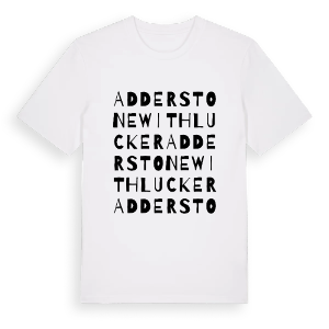 Adderstone with Lucker ordlek t-shirt – ekologisk bomull t-shirt från Pinshirt
