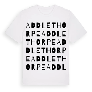 Addlethorpe ordlek t-shirt – ekologisk bomull t-shirt från Pinshirt