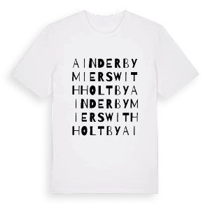 Ainderby Miers with Holtby ordlek t-shirt – ekologisk bomull t-shirt från Pinshirt