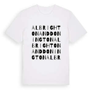 Albrighton and Donington ordlek t-shirt – ekologisk bomull t-shirt från Pinshirt