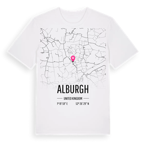 Alburgh karta t-shirt – ekologisk bomull t-shirt från Pinshirt