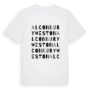 Alconbury Weston ordlek t-shirt – ekologisk bomull t-shirt från Pinshirt