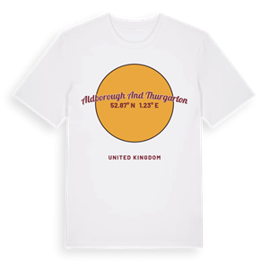 Aldborough and Thurgarton cirkel t-shirt – ekologisk bomull t-shirt från Pinshirt
