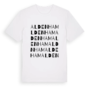 Aldenham ordlek t-shirt – ekologisk bomull t-shirt från Pinshirt