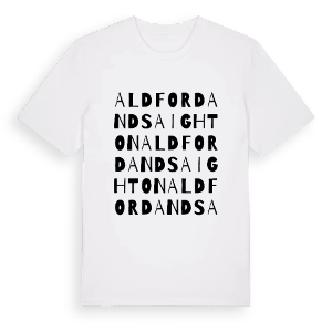 Aldford and Saighton ordlek t-shirt – ekologisk bomull t-shirt från Pinshirt