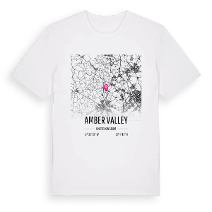 Amber Valley karta t-shirt – ekologisk bomull t-shirt från Pinshirt