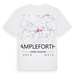 Ampleforth karta t-shirt – ekologisk bomull t-shirt från Pinshirt