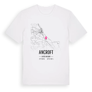 Ancroft karta t-shirt – ekologisk bomull t-shirt från Pinshirt