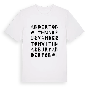 Anderton with Marbury ordlek t-shirt – ekologisk bomull t-shirt från Pinshirt