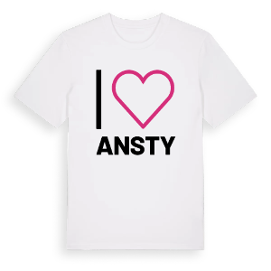 Jag älskar Ansty t-shirt stort tryck – ekologisk bomull t-shirt från Pinshirt