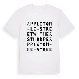 Appleton-le-Street with Easthorpe ordlek t-shirt – ekologisk bomull t-shirt från Pinshirt