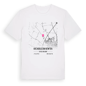 Archdeacon Newton karta t-shirt – ekologisk bomull t-shirt från Pinshirt