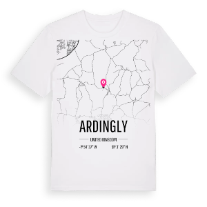 Ardingly karta t-shirt – ekologisk bomull t-shirt från Pinshirt