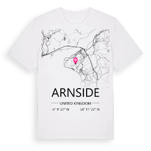 Arnside karta t-shirt – ekologisk bomull t-shirt från Pinshirt