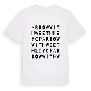 Arrow with Weethley CP ordlek t-shirt – ekologisk bomull t-shirt från Pinshirt