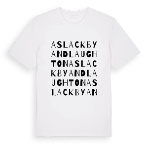 Aslackby and Laughton ordlek t-shirt – ekologisk bomull t-shirt från Pinshirt