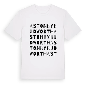 Aston by Budworth ordlek t-shirt – ekologisk bomull t-shirt från Pinshirt
